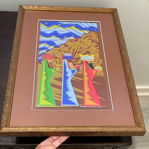 Three Wise Men Signed Painting - Picture 1 of 10